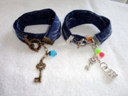 Джинсовые браслеты "Ключики"