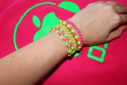 Браслеты "Фуксия и салатовый"