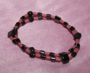 Браслет "Блеск" черно-розовый